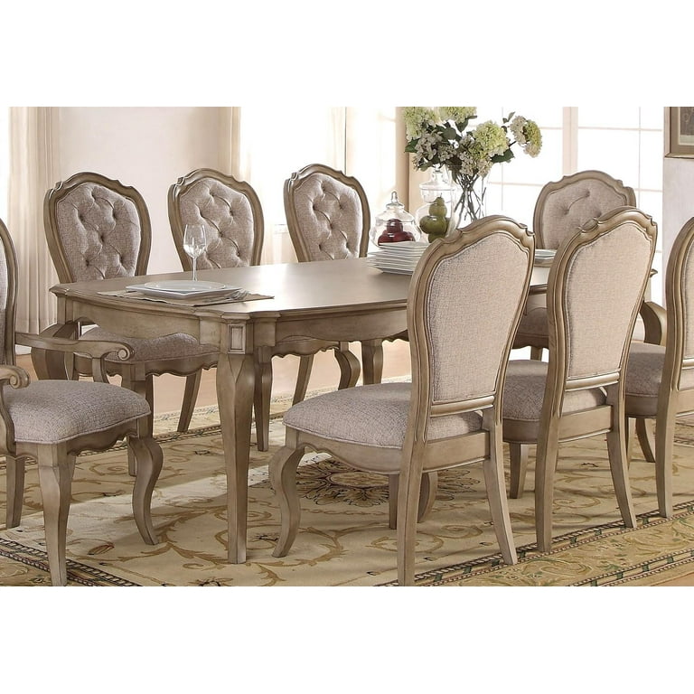 Antique Taupe Dining Room Set 7 Pcs Classic Acme Furniture 66050