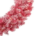 thumbnail image 3 of Northlight 24" Prelit Flocked Hot Pink Artificial Christmas Wreath - Clear Lights, 3 of 8