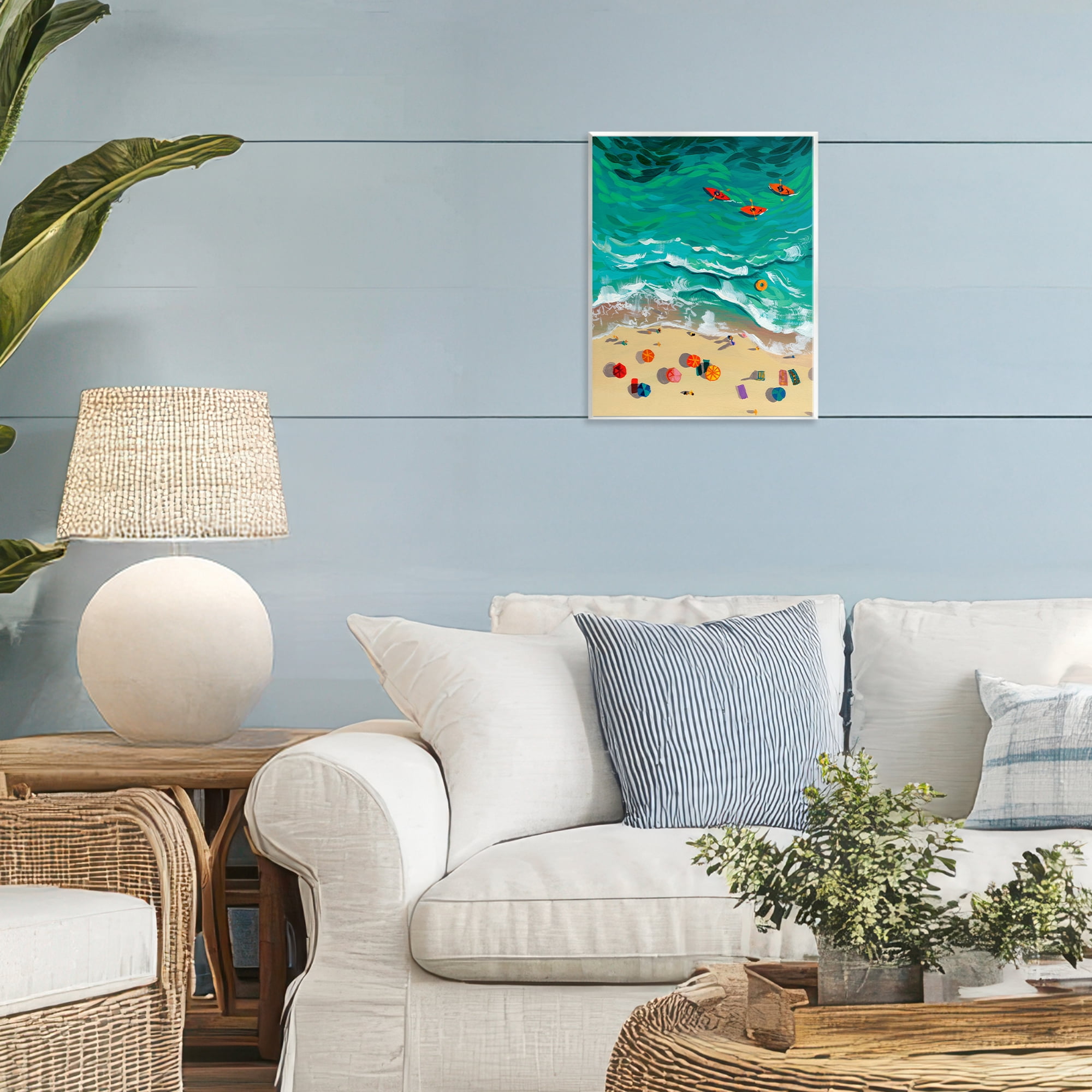 Stupell Industries Three Kayaks in Turquoise Waves Wall Plaque Art, design by Brook Page