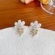 thumbnail image 4 of Shell Pearl Flower Stud Earrings for Women Girls Gold Plated White Flowers Tassel Imitation Pearls Dangle Earring Elegant Wedding Birthday Party Chris, 4 of 4