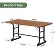 thumbnail image 2 of Finmind Solid Wood Executive Desk, 63-inch Office Computer Desk, Large Industrial Writing Table for Home Office, Brown and Black, 2 of 7