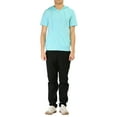thumbnail image 2 of Unique Bargains Men's Short Sleeve Solid Color Zip Up Sport Hoodies S Teal, 2 of 7