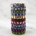 thumbnail image 2 of Rainbow Tile Bead Bracelet Stretchy Gold Miyuki Bracelet Bangles, 2 of 9