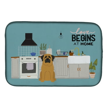 Carolines Treasures CK7722DDM Mastiff Kitchen Scene Dish Drying Mat 14 x 21" multicolor