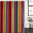 thumbnail image 2 of Rainbow Striped Bathroom Shower Curtains with 12 Hooks Polyester Waterproof Shower Curtain for Stalls and Bathtubs Boho Ethnic Colorful Lines Minimalist Decorative Bathroom Curtain 72x72 Inches, 2 of 9
