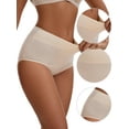 thumbnail image 3 of Unique Bargains Women's High Waist Cotton Briefs with Leak Proof Feature S Beige, 3 of 6