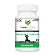 VetriScience Canine Plus Senior Multivitamin, Daily Nutritional Support for Senior Dogs, Natural Duck Flavor, 60 Chewable Tablets