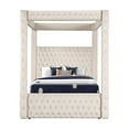 thumbnail image 3 of Galaxy Home Furnishings Monica 5-Piece Tufted Velvet King Bedroom Set in Cream, 3 of 18