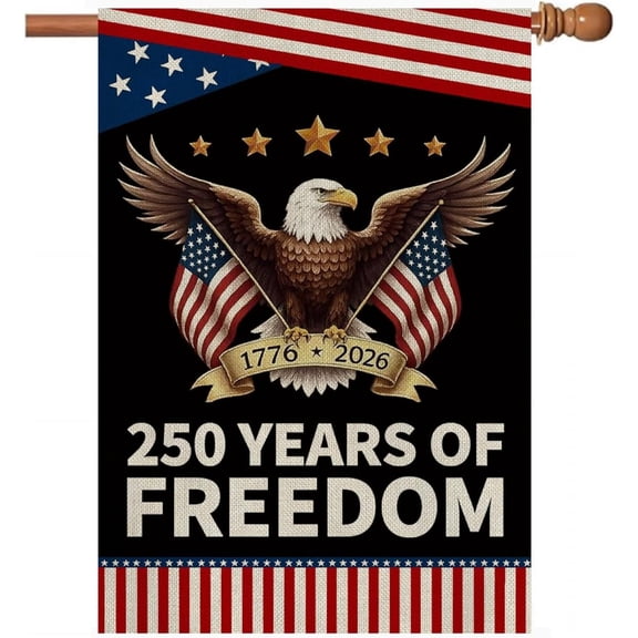250 Anniversary USA Garden Flag for Outside, USA 250 Years of Freedom Banner 4th of July Decorations Yard Sign Patriotic Double-Sided House Flag 28x40 Inch 250 Year American Flag