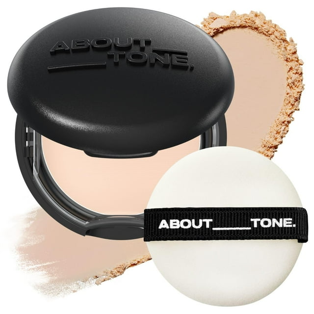 ACERCA DE TONE Blur Powder Pact 0.32oz - Polvo compacto compacto con espejo y soplo Ajuste de maquillaje Acabado Desenfoque Natural Translúcido Ligero Control de aceite de sebo facial Fórmula vegana (
