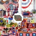 thumbnail image 5 of Independence Day Placemats - Patriotic Red White Blue Stars Stripes Table Decor 12x18 Inch Waterproof Kitchen Dining Mats for 4th of July BBQ Picnic Party, 5 of 5