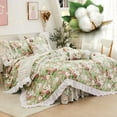 thumbnail image 2 of LANPEI French Country Bedding Set Twin Cotton Girls Floral Duvet Cover 4 Piece- White Lace Luxury Princess Dust Ruffle 18'' Split Corner Bed Skirt, 2 of 7