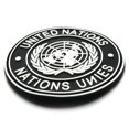 thumbnail image 2 of Broche Redondo Insignia de parche de hombro genuino de las Naciones Unidas de las Naciones Unidas internacional negro, 2 of 3