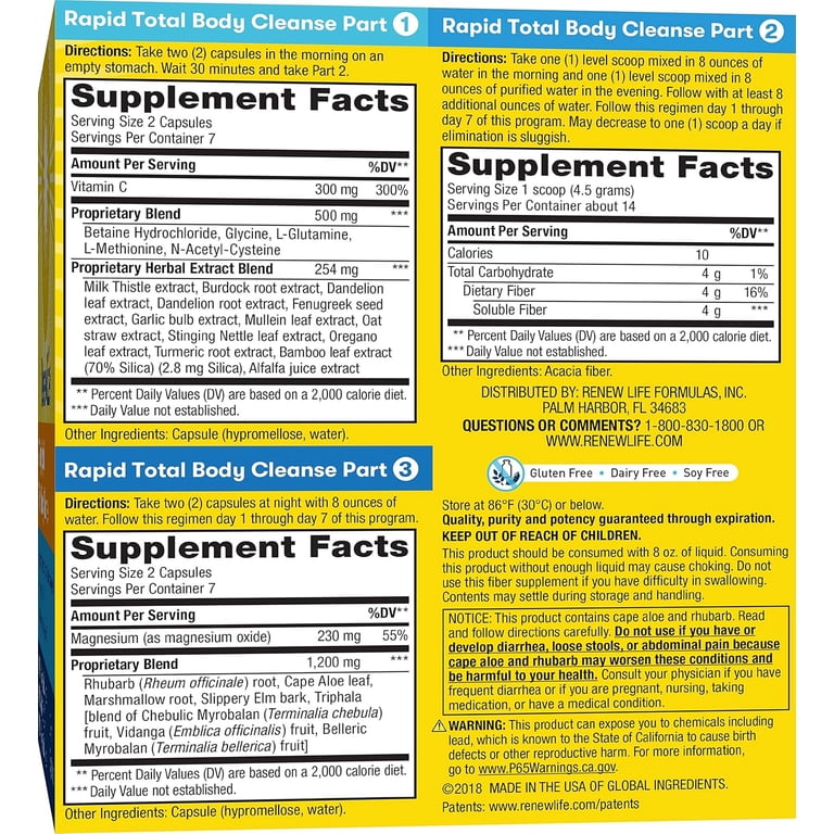Renew Life Clear Bowel Detox Cleanser, 7 Day Rapid Total Body