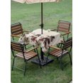 thumbnail image 3 of Outdoor Tablecloth with Umbrella Hole and Zipper, Christmas Snowman Square Table Cloth 54x54 Inch Waterproof Tablecloth, Xmas Winter Pine Fruits on Linen Picnic Table Cover for Patio Camping, 3 of 7