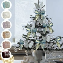 Boovnll Christmas Ribbon 5 Yards Glitter Silk Ribbon for Christmas Wreath Garland Xmas Tree DIY Gifts Wrapping Winter Holiday Party Crafts Supplies, Christmas Decorations