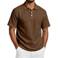 thumbnail image 3 of Trgacdwlo Polo T Shirts for Men Cotton Linen Raglan Men's Shirts Short Sleeve Summer Breathable Moisture Wicking Mens Golf Polo Shirt Coffee XXXL, 3 of 9