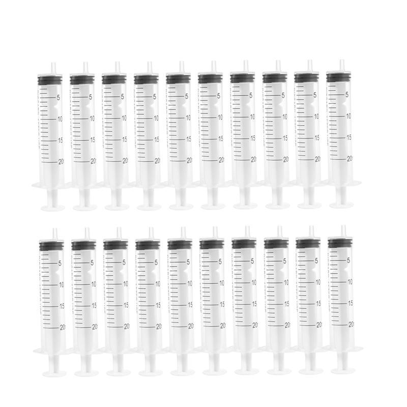 50PCS 20ml Plastic Injector Syringe With Scale Disposable Injector ...