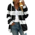 thumbnail image 3 of TQWQT Fleece Coats for Women  Faux Fur Jacket Coat Fuzzy Fleece Jacket Plus Size Zip Up Drawstring Sweatshirt Oversized Light Blue S, 3 of 6