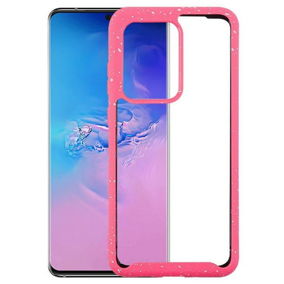 Samsung Galaxy S20 ULTRA (6.9") Phone Case Hybrid [TPU Cushion] Enhanced Hand-Grip TPU Cushion Frame   Transparent Clear Shock-Absorbing Armor Rubber Bumper RED Cover for Samsung Galaxy S20 Ultra