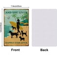 thumbnail image 2 of Surfing Girl Tin Sign 4 Dogs Beach Vintage Metal Tin Signs She Lived Happily Funny Wall Art Painting Metal Decor for Beach Park Beach House Bar Girls Room Fence, 2 of 9
