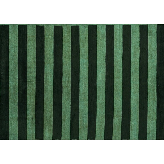 Ahgly Company Indoor Rectangle Abstract Turquoise Blue Modern Area Rugs, 8' x 10'