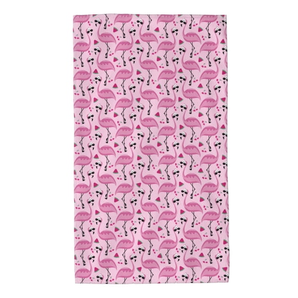 Balery Cute Watermelon Flamingo Toalla de Microfibra Premium con Estampado – 27.5x16 pulgadas, Alta Absorción, Suave y Aterciopelada, Secado Rápido