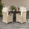 thumbnail image 1 of vidaXL 5 Piece Garden Dining Set with Cushions Beige Poly Rattan, 1 of 5