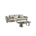 thumbnail image 3 of American Eagle Furniture Genuine Leather & Metal Sectional in Gray, 3 of 7