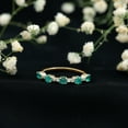 thumbnail image 3 of Rosec Jewels Half Eternity Ring with Emerald and Diamond for Women (0.75 CT) - AAA Quality, 18K Yellow Gold, US 11.50, 3 of 7