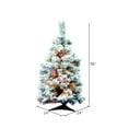 thumbnail image 3 of Pre-Lit 36" x 24" Alaskan Dura-Lit Artificial Christmas Tree, Flocked White on Green, Multi-Colored Lights, 3 of 4