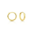 thumbnail image 4 of Tilo Jewelry 14K Yellow Gold Shiny Round Plain Huggie Hoop Earrings | 12mm Small | Dainty Everyday Earrings for Women, Men, Unisex, 4 of 10