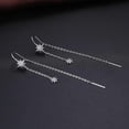 thumbnail image 5 of Silver Star Earrings Chain for Women Girls Long Earrings Star Drop Tassel Earrings Threader, 5 of 5