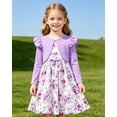 thumbnail image 2 of Aideaone Toddler Girls Dress Sleeveless Floral with Ruffle Cardigan 2 Piece Outfit Set 2-6T, 2 of 7