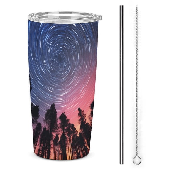 Galaxy Star Outer Space Tumbler with Lids And Straws Insulated Cup Reusable Stainless Steel Water Bottle Travel Mug