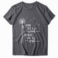thumbnail image 3 of Paguaki T Shirts for Women Dandelion Slogan Letter Print Tees Crew Neck Short Sleeve Casual Summer Tops Womens Graphic Tees, 3 of 9