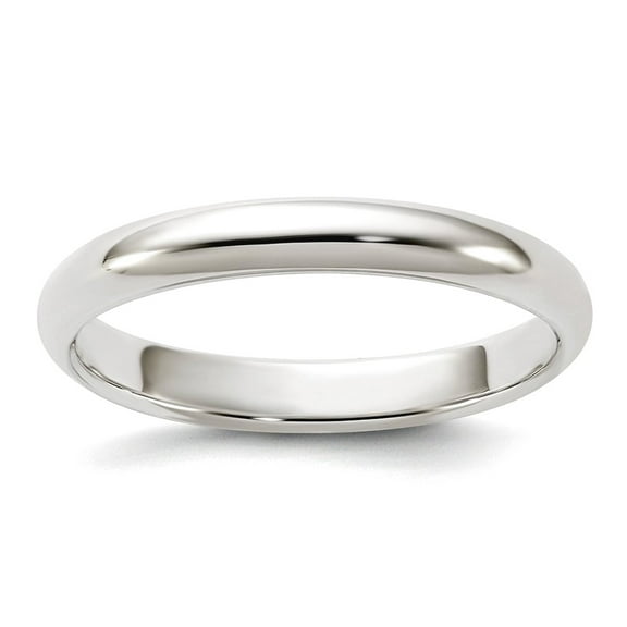 925 Sterling Silver Solid Polished Half Round 3mm Half-Round Band Size 5 Ring for Women and Men