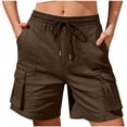 thumbnail image 2 of BUIGTTKLOP Cargo Shorts for Women Drawstring High Waisted Casual Shorts Wide Leg Pull on Outdoor Hiking Shorts with Pockets, 2 of 6