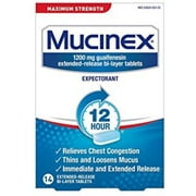 Mucinex 12 Hr Max Strength Chest Congestion Expectorant Tablets, 14ct (Pack of 3)