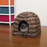 Petpals Group Cat Furniture Scratchers Product Image Petpals Group Banana Cabana Woven Water Hyacinth Cat House With Lounge E Pillow
