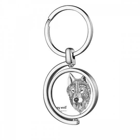 Gray Wolf Friend Company Gentleman Rotating Keychain Metal Keyring Holder