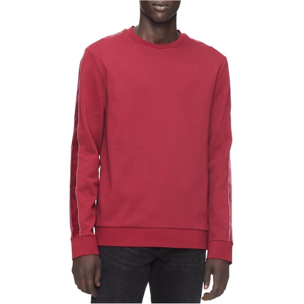 Suéter Calvin Klein con mangas a rayas de terciopelo para hombre rojo XX-Large