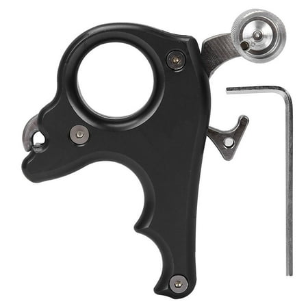 Archery Release Aids 3 Finger Grip Thumb Caliper Trigger for Compound Bow Accessory (Black )