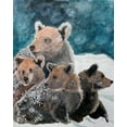 thumbnail image 2 of Derr, Wynn 12x14 Gold Ornate Wood Framed with Double Matting Museum Art Print Titled - Frosty Bear Family, 2 of 4