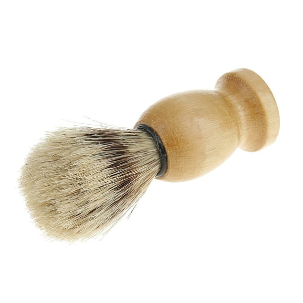 Brocha de afeitar profesional para peluquería y peluquería con mango de madera. Amarillo + negro
