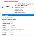 thumbnail image 2 of Front Left Wiper Blade - Compatible with 2017 - 2019 INFINITI QX30 2018, 2 of 2