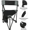 thumbnail image 5 of 2 Pack Tripod Camping Chairs Folding Lightweight, Portable 3 Legged Tripod Stool Seat with Backrest, Small Golf Chair Compact for Adults Fishing Hunting, Black, 5 of 8
