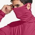 thumbnail image 7 of Ecqkame Men's Sun Protection Hoodie Tops Long Sleeve Fishing Shirt with Hood Mask Lightweight Athletic Running Outdoor Tops 01-Hot Pink L, 7 of 7
