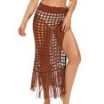 thumbnail image 4 of Leesechin Kimonos for Women Cardigan Solid Swimsuit Bohemian Hollow Weave Tassels Cover Up Bikini Swimwear Beach Cover-Ups Wrap Skirt on, 4 of 9