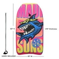 thumbnail image 6 of Maui and Sons 33 inch Lightweight Bodyboard with Leash - Shark Sunglasses in Pink and Blue, 6 of 7